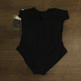 DKNY Womens Ruffle-Bandeau-Neck Tummy Control One Piece Swimsuit Black XL