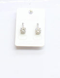 Mint Fashion Elegant Cubic Zirconia Studded Drop Earrings Silver Gray .50"