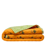 Coniglio Palm Beach Reversible Quilt Petit Palm Orange / Wavy Gingham Green King
