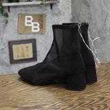 A New Day Womens Celaena Boots Block Heel Mesh 94568459 Black 8.5M
