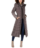 Cole Haan Womens Quilted Hooded Down Maxi Puffer Coat 1677d2fbce96d5 Gray 2XL