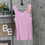 State Of Day Womens Ribbed Sleep Tank Top 100180162MS Mauve Orchid Purple XS