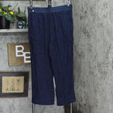 DG2 Womens Stretch Linen-Blend Crop Pant 697825 Navy Blue L