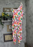 Bar III Bermuda Babe Printed One-Shoulder Jumpsuit Cover-Up White Multi S