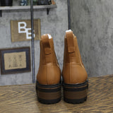 Journee Collection Block Heel Booties with Tru Comfort Foam Tan Brown 8.5M