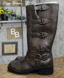 Wild Fable Womens Rebel Tall Moto Buckle Boots 90366583 Brown 8.5M