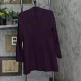 Calvin Klein Womens Roll Sleeve Open Front Blazer Jacket S27JL165 Aubergine 2