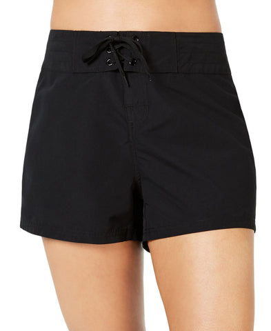 Island Escape Womens Lace-Up Shorts Swim Bottoms 7600990 Black 12