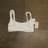 Ramy Brook Womens Ruffle Rachel Bikini  Swim Top C02258002 White L