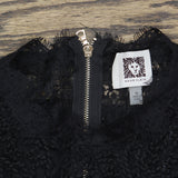 Anne Klein Womens Back Zip Short Sleeve Lace Blouse 10739496 Anne Black M