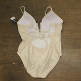 Bar III Womens V-Wire Plunge-Neck One-Piece Swimsuit MBRE25249 Shimmer Gold XL
