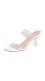 Stuart Weitzman Kristal Block Heel Slide Sandal S0369 Clear / White 9M