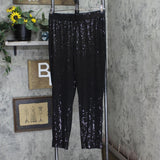 Nine West Womens Knit Bootcut Sequin Stretch Pants 1661ca45b9bfcc Black M