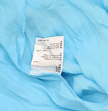 JM Collection Surplice Roll-Tab Sleeve Half-Button Blouse Top Turquoise Blue M