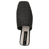 Franco Sarto Toba Mule Slip On Square Toe J8092S1 Black Woven 9M