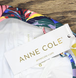 Anne Cole Womens Surplice Maillot Swimdress One Piece Swimsuit Blue Multi 8