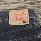 Levi's Vintage 505 Regular Fit Straight Leg Jeans Black Wash See Measurements