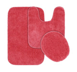 Gardland Rug Traditional 3-piece Bath Rug Set Pink Hibiscus Standard