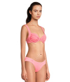 Becca Color Code Francesca Way Underwire Swim Bikini Top Coral Reef Pink L