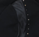 DKNY Womens Studded Short Sleeve Leather Detail Flare Sheath Dress Black 14