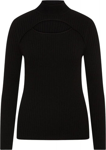 Anne Klein Women's Rib Mock Neck Cutout Sweater 10843669