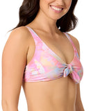 Salt + Cove Sunset Palms Tie-Front Bikini Top SC251004ST Multi Pink M