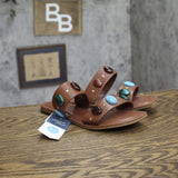 Universal Thread Womens Sarai Sandals Studded Stone Double Band Brown 7.5M