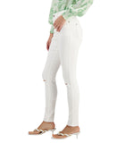INC International Concepts Mid-Rise Denim Ripped Distressed Skinny Jeans White 8