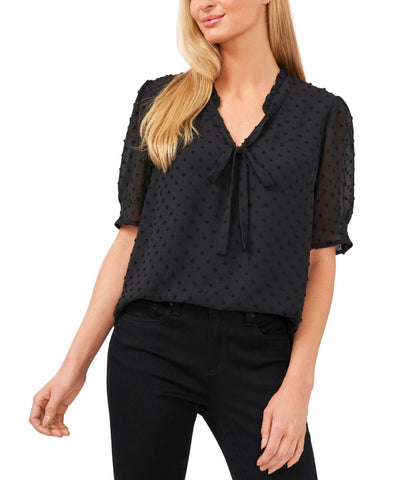 Cece Womnes Bow-Front Textured Blouse 7061089