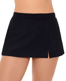 Swim Solutions Swim Skirt Womens Solid Swimsuit 2820299 Black 16