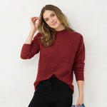 Lc Lauren Conrad Womens Cable-Knit Mockneck Sweater WL23S014RS
