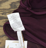 Becca Muse Mesh Overlay Convertible Bralette Bikini Swim Top Aubergine Purple D