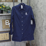 Lauren Ralph Lauren Embroidered Button Up Shirt Swim Cover Up Dark Navy Blue S