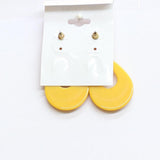 Blossom Fashion Boho Hollow Teardrop Hoop Dangly Post Earrings Yellow 2.25"
