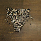 Bar III Womens Printed High-Waisted Lace Up Bikini Bottoms Black Multi XL