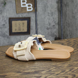 Universal Thread Chrissy Slide Sandals with Memory Foam Insole Beige Brown 10M
