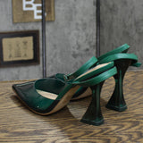 Steve Madden Women's Zelie Vinyl Two-Piece Pumps Shoes ZELI05S1 Green Vinyl 11M
