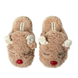 Dearfoams Kids Boys Holiday Christmas Reindeer Scuff Slipper Reindeer Brown 2-3