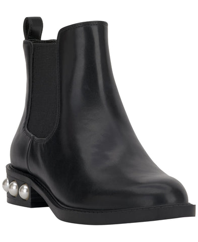 On 34th Womens Jeovana Pearl Chelsea Booties 10019682400 Black Smooth 5.5M