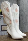 Universal Thread Womens Dixie Bone Floral Western Cowboy Boots Off White 6M