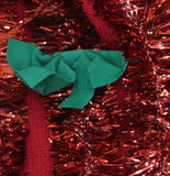 33 Degrees Tinsel Garland Holiday Bells Front Tie Cardigan Red S