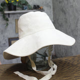 Lack Of Color Linen Wide Brim Summer Bucket Hat SUMBUCPEBL Pebble Brown M/L