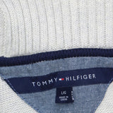 Tommy Hilfiger Mens Pullover High Neck Argyle Sweater Stone Brown L