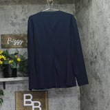 Calvin Klein Womens Stretch Crepe Zip Front Jacket 44C442G Dark Sapphire Blue XL