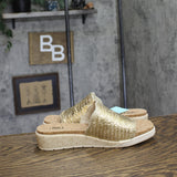 JBU By Jambu Casual Fashion Slip On Wedge Sandal Cream / Champagne Brown 9M