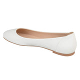 Journee Collection Comfort Sole Faux Leather Round Toe Flats KAVN White 7.5M