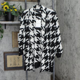 Who What Wear Women's Houndstooth Print Long Sleeve Cardigan WS-232