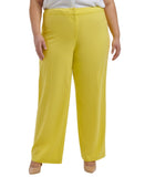 Calvin Klein Womens Plus Size Lux Highline Tab-Waist Pants Pear Green 22W
