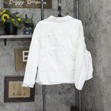 Dg2 Womens Frayed-Hem Denim Jacket 724439 White 3X