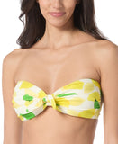 Kate Spade Tie-Front Bandeau Bikini Top S1B237 White Yellow Multi M